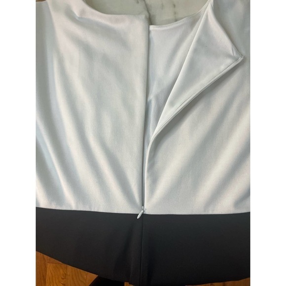 3/$27 Ellen Tracy Color Block Knitted Dress, 3/4 Sleeve, Blk/Brown/White, 10 - Picture 4 of 10